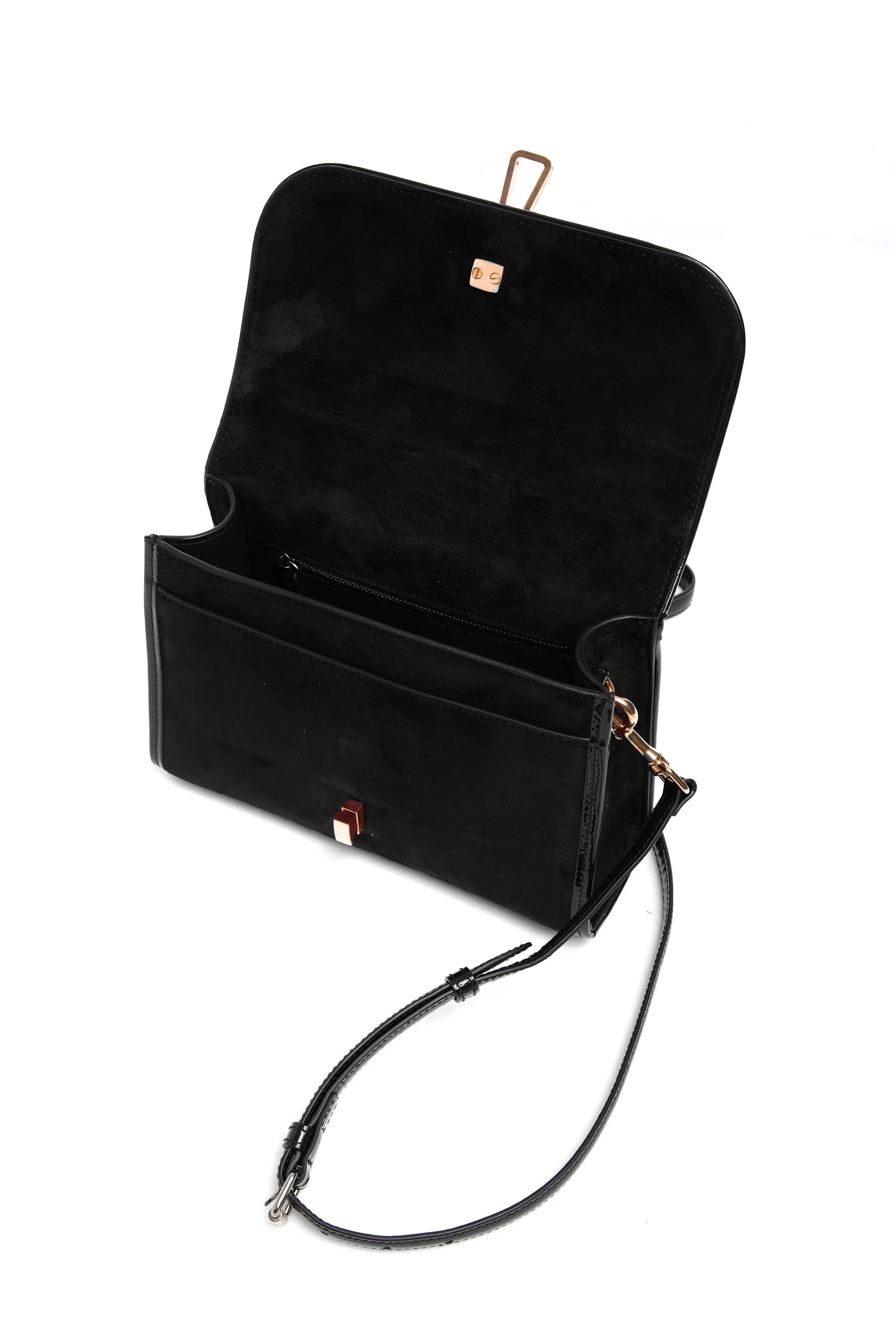 Small Leonora Bag in Black Suede