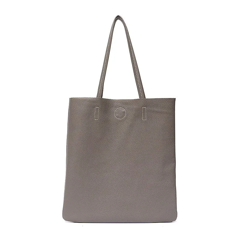 Solid Color Women's Large Natural Cowhide Tote Bags For Shopping