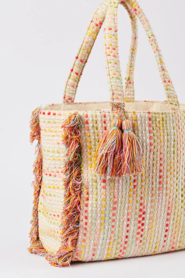 Spaced Out Ivory Stripe Bag