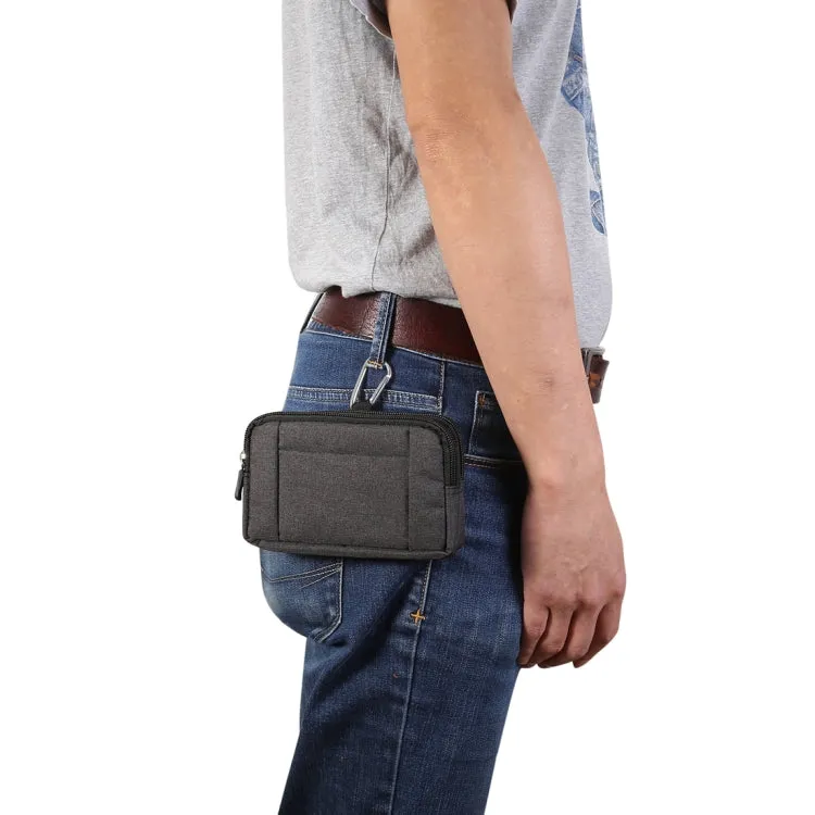 Sports Denim Universal Phone Bag Waist Bag for 6.4~6.5 inch Smartphones, Size: XL (Black)