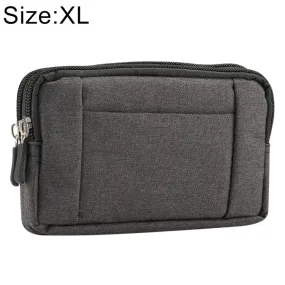 Sports Denim Universal Phone Bag Waist Bag for 6.4~6.5 inch Smartphones, Size: XL (Black)