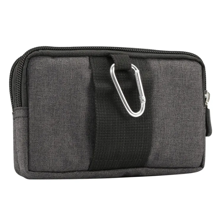 Sports Denim Universal Phone Bag Waist Bag for 6.4~6.5 inch Smartphones, Size: XL (Black)