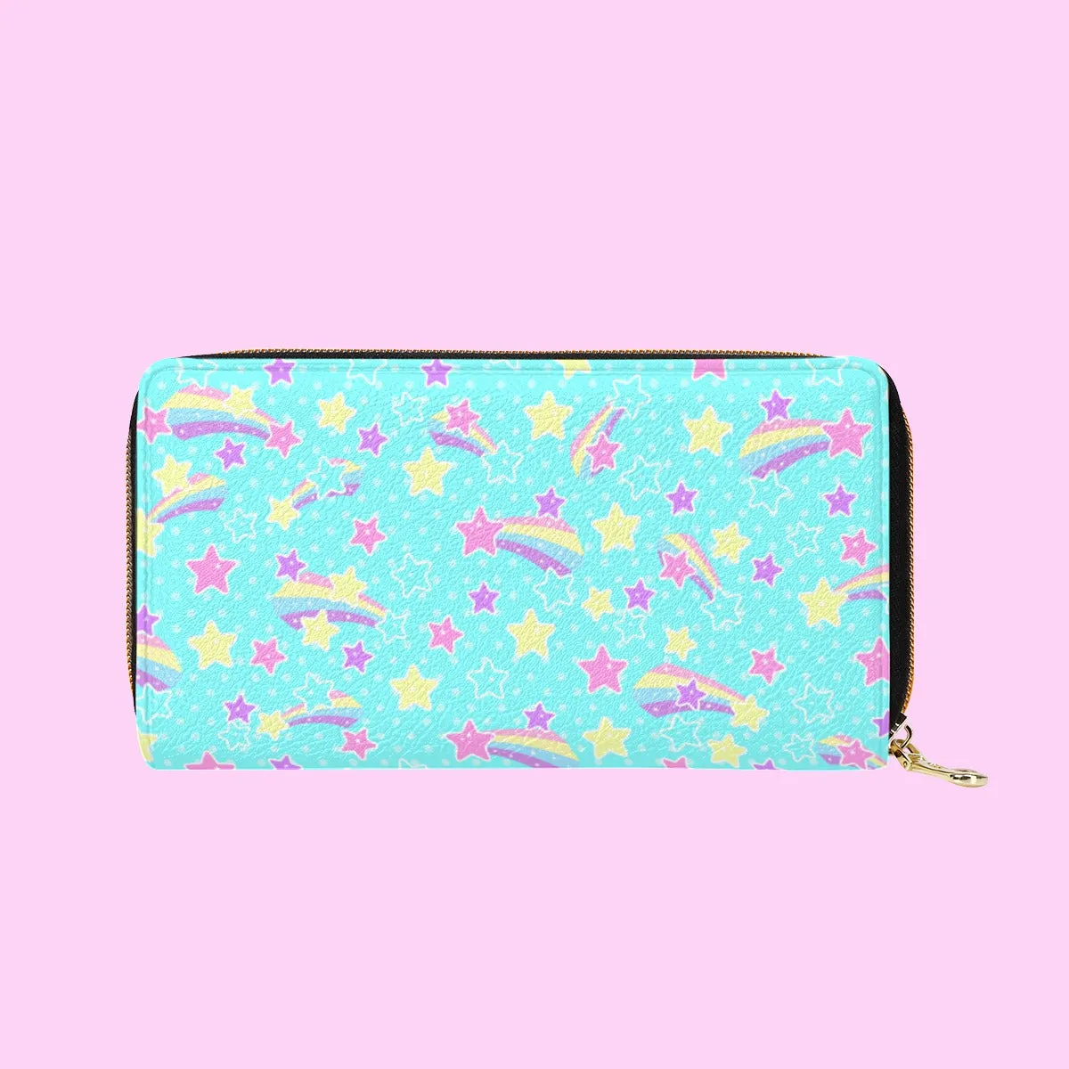 Starry Party Blue Zipper Wallet