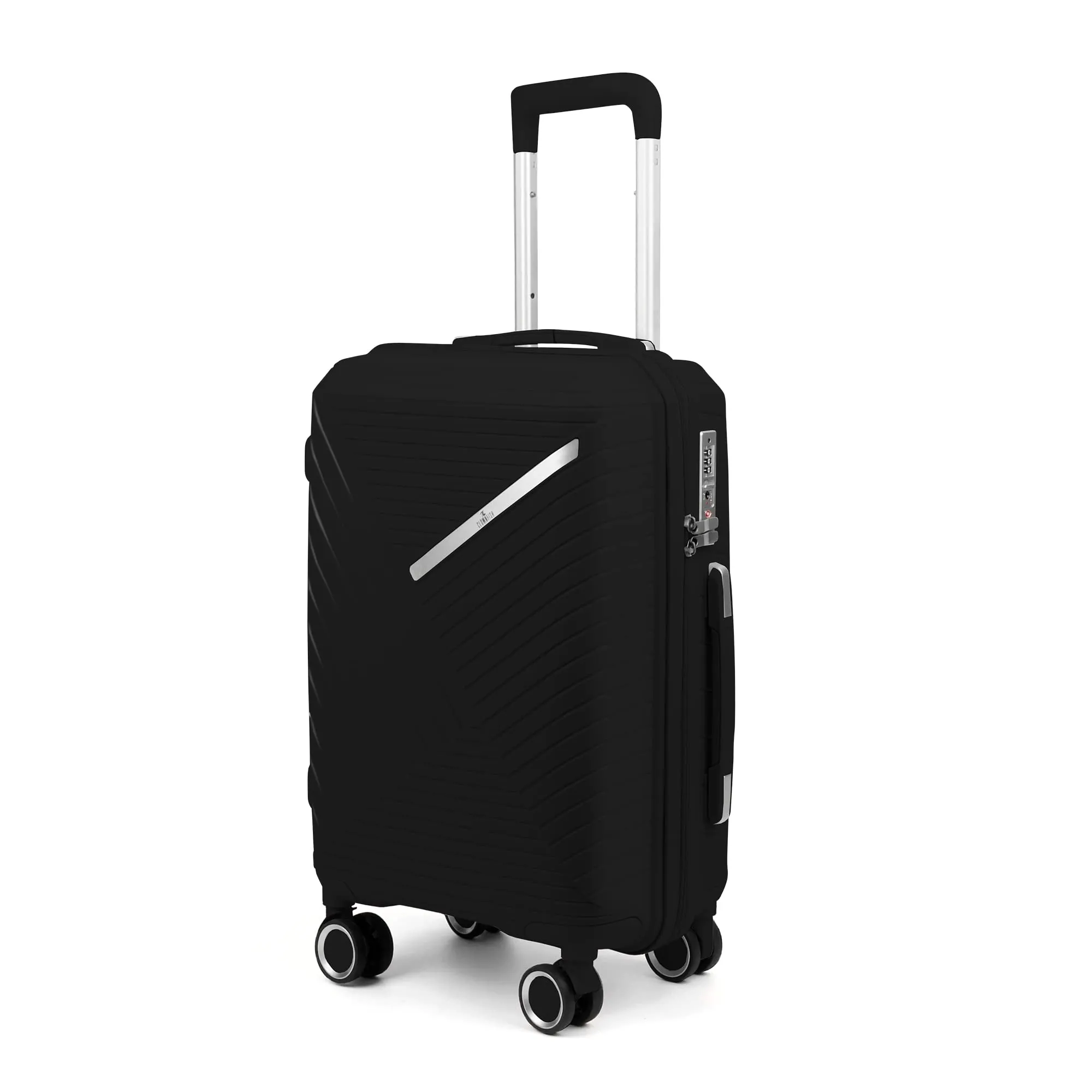 THE CLOWNFISH Combo of 2 Denzel Series Luggage Polypropylene Hard Case Suitcases Eight Wheel Trolley Bags with TSA Lock- Pink (Medium 66 cm-26 inch, Small 56 cm-22 inch)