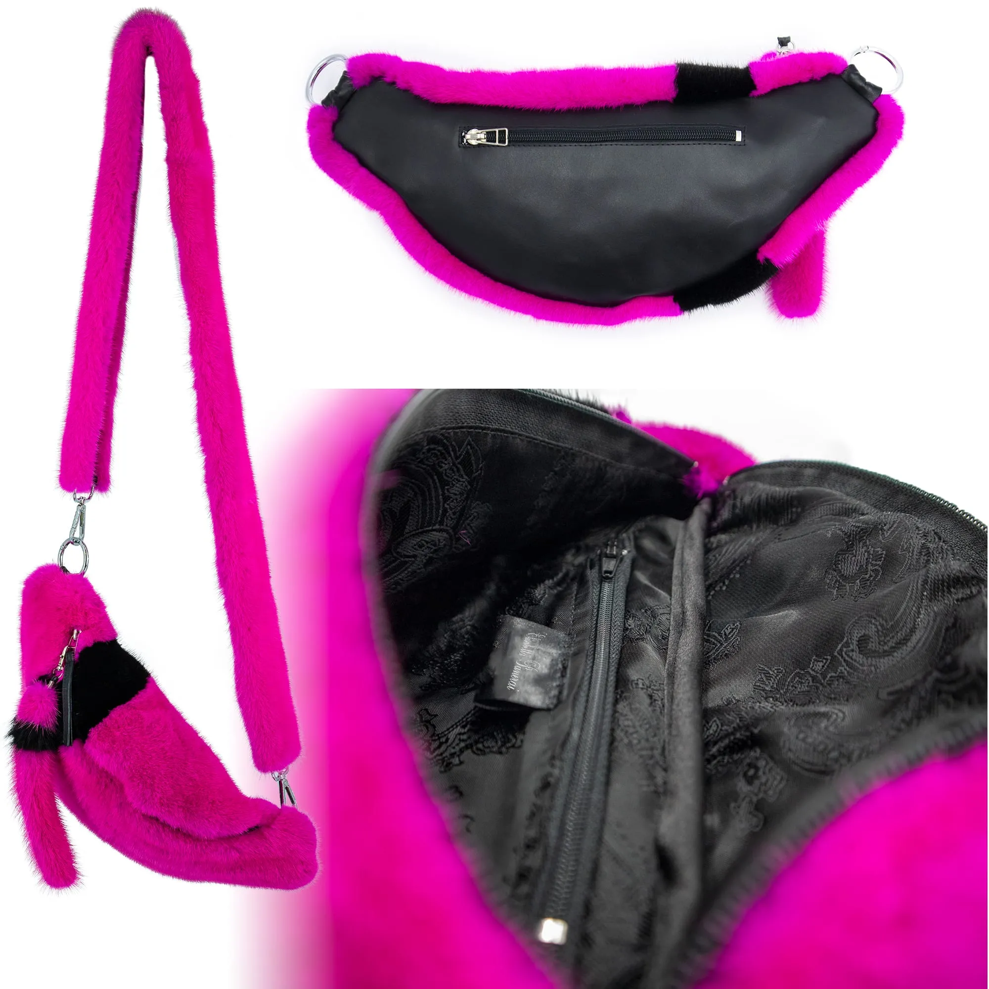 Waist bag in mink Fuchsia