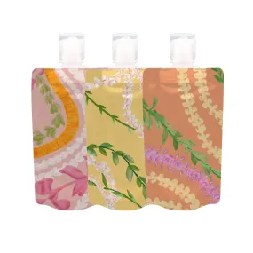 Warm Tones Tropical Lei Travel Pouch, Set of 3