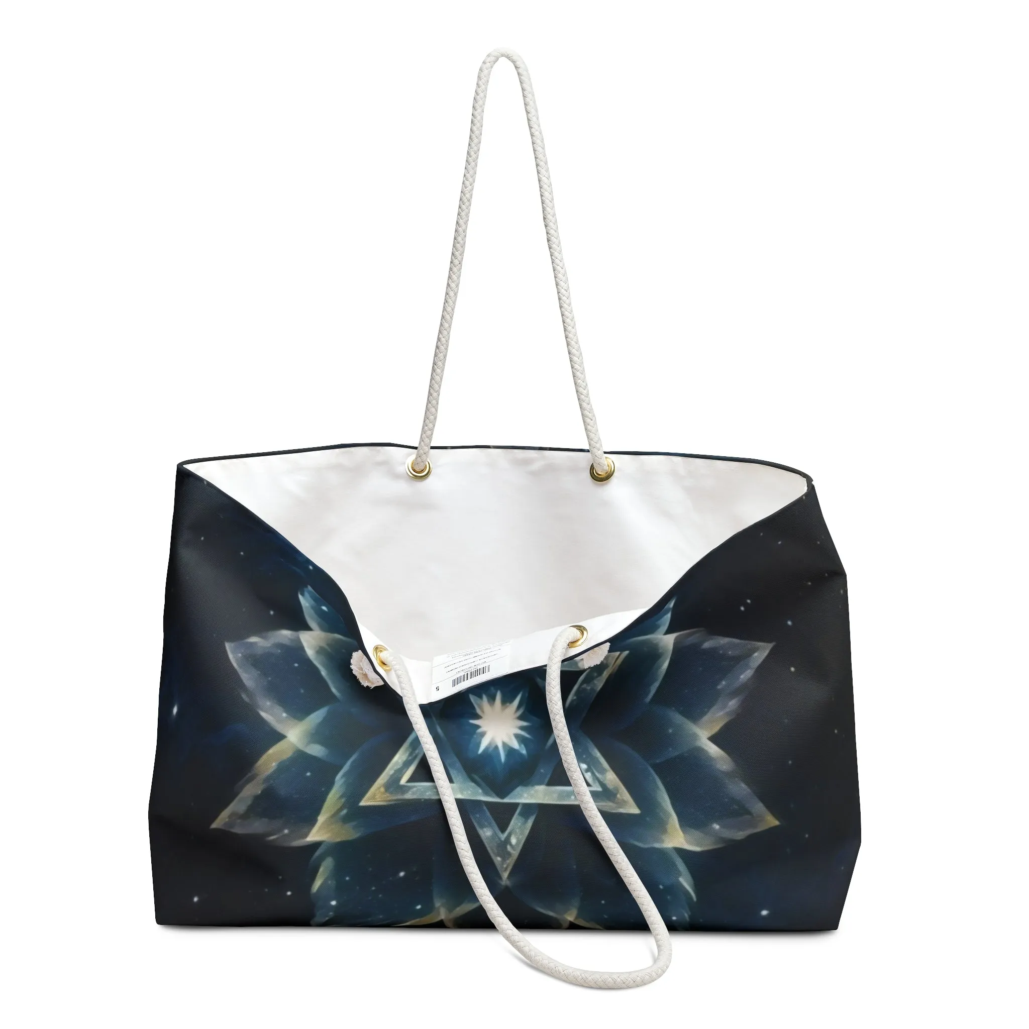 Weekender Bag - Jewish Star of David Blue Cosmic Lotus Design