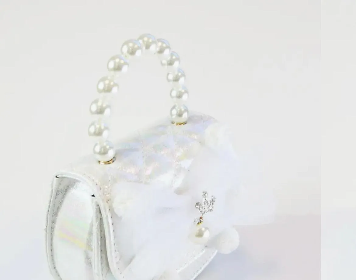 White Pom Pom Purse