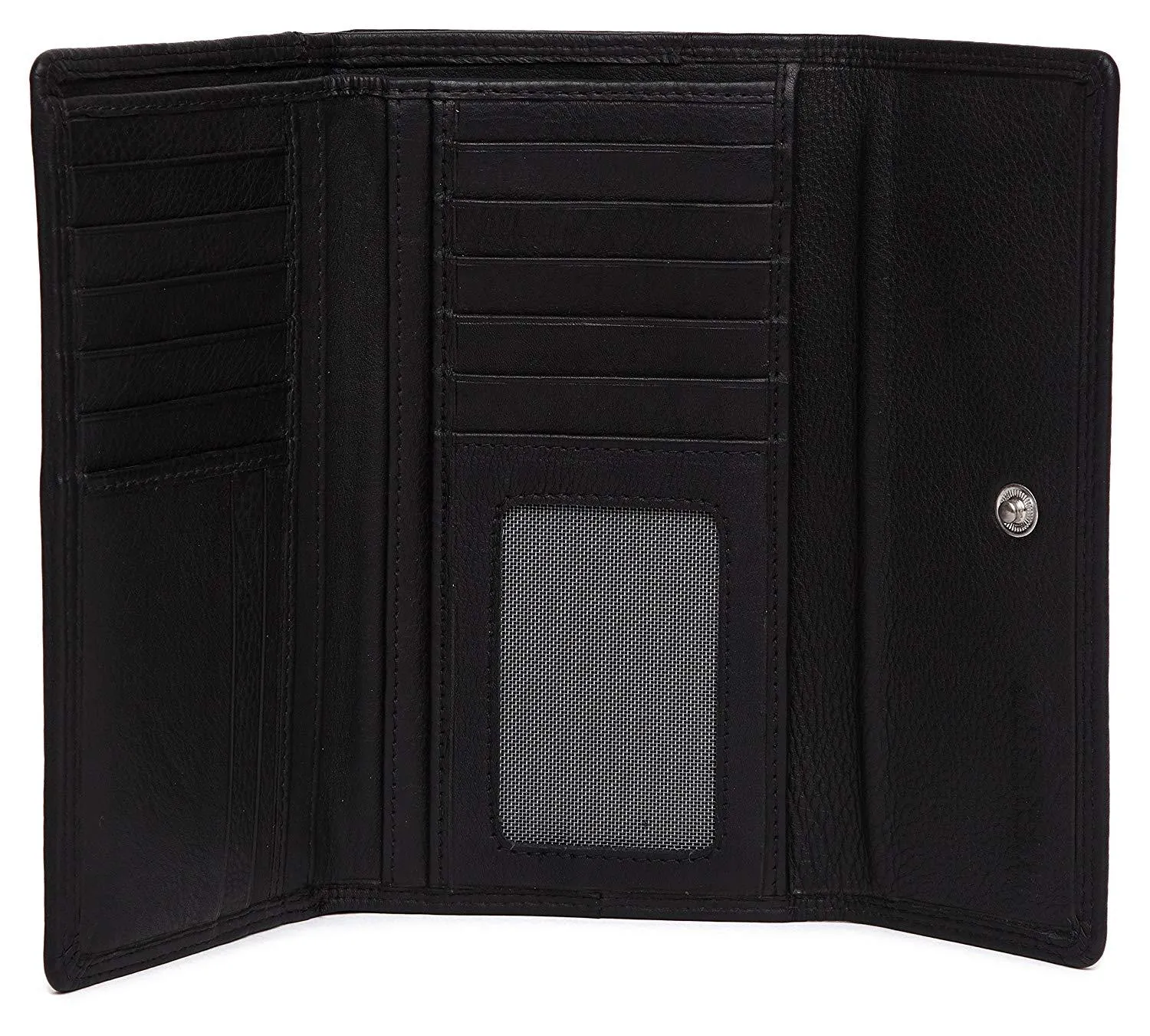 WildHorn® Black Genuine Leather Wallets for Women