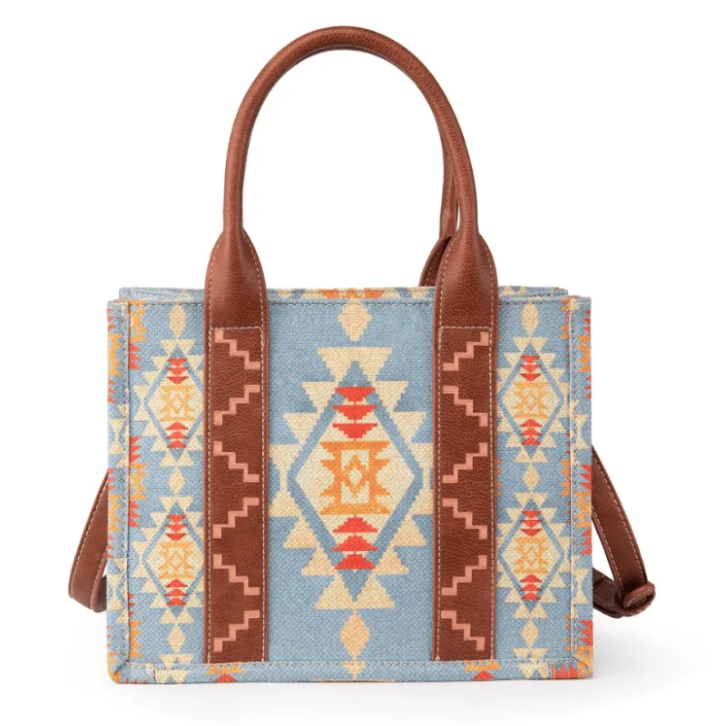 Wrangler Women's Southwestern Dual Sided Print Crossbody/Canvas Tote WG2202-8120SBR