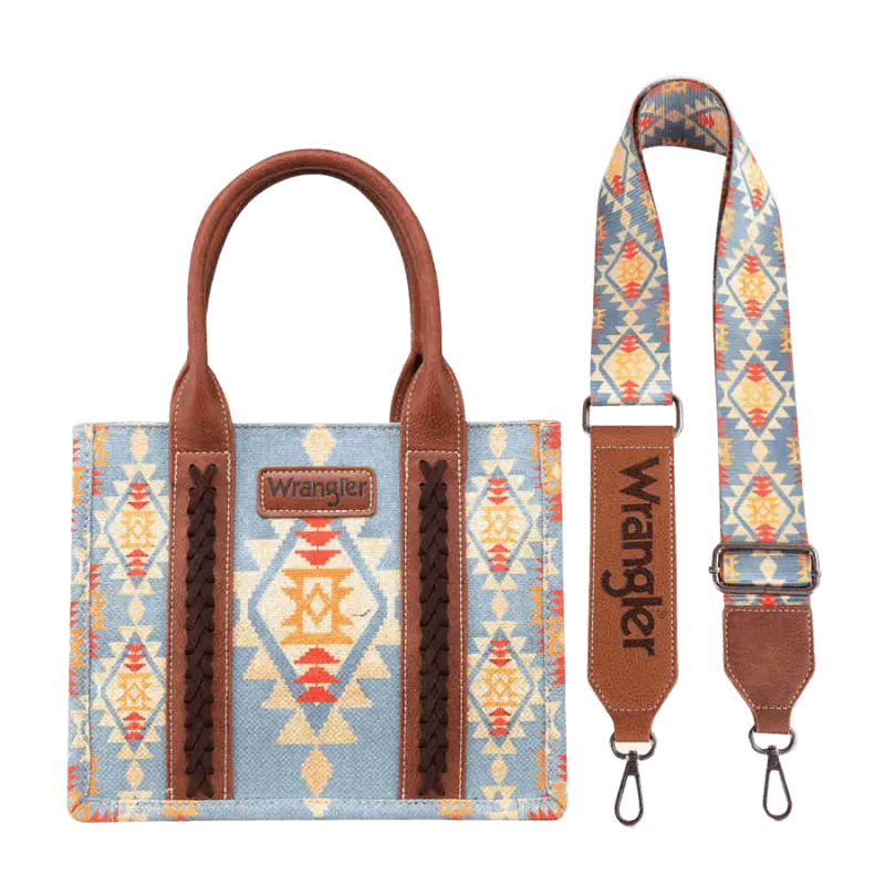 Wrangler Women's Southwestern Dual Sided Print Crossbody/Canvas Tote WG2202-8120SBR