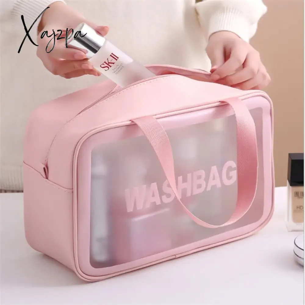 Xajzpa - Women Portable Travel Wash Bag Female Transparent Waterproof Makeup Storage Pouch Large Capacity Cosmetic Organizer Beauty Case