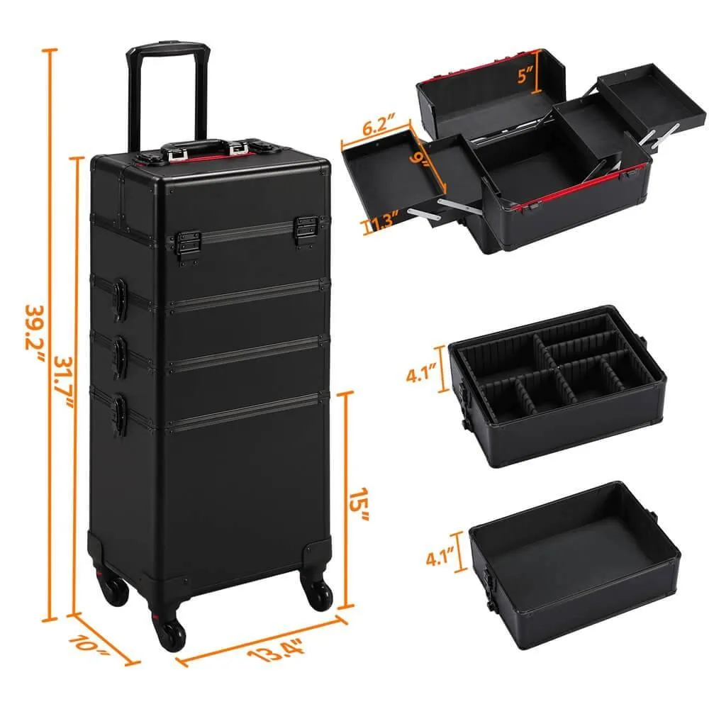 Yaheetech Professional Makeup Train Case 4 In 1