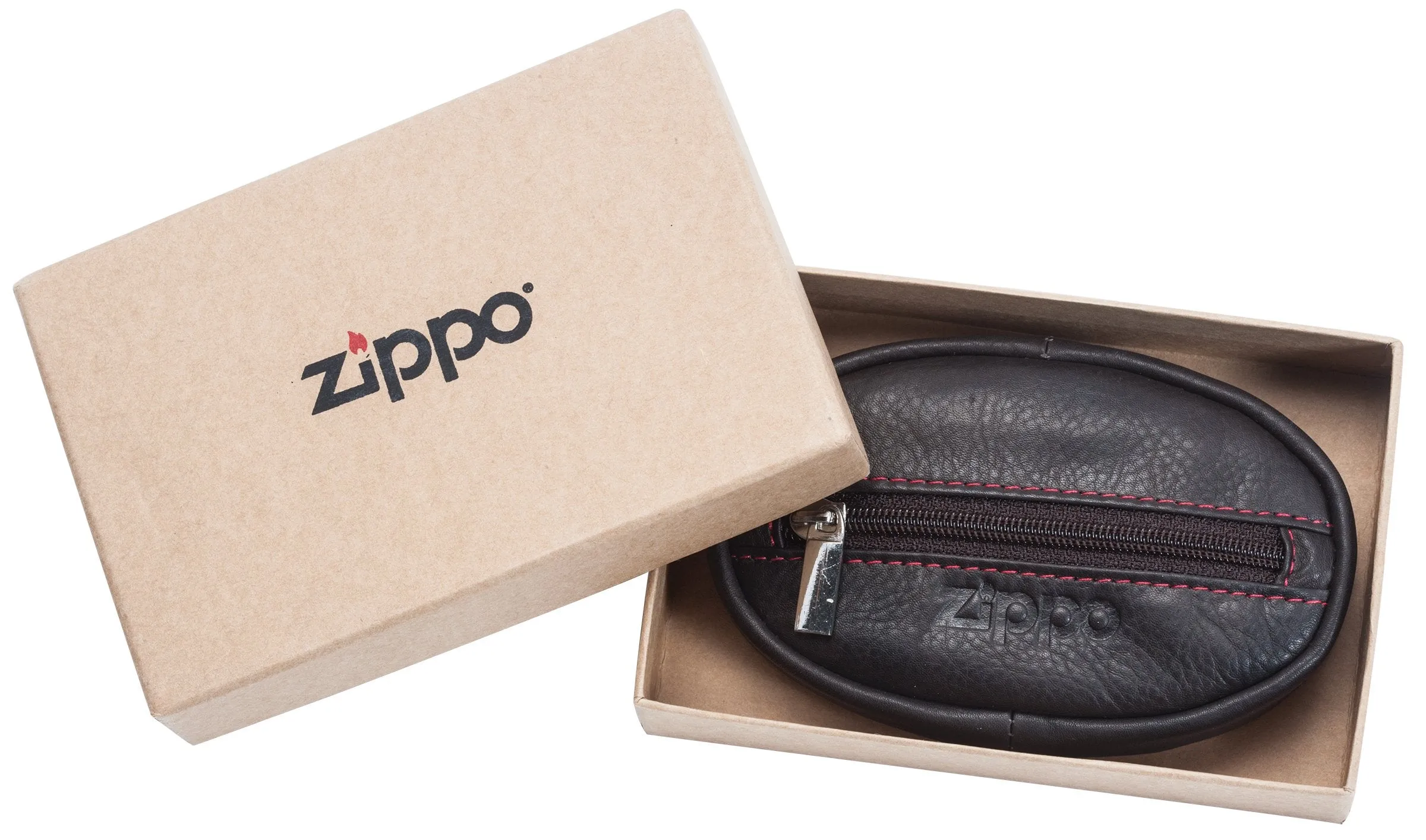 ZIPPO COIN PURSE MOCHA LEATHER