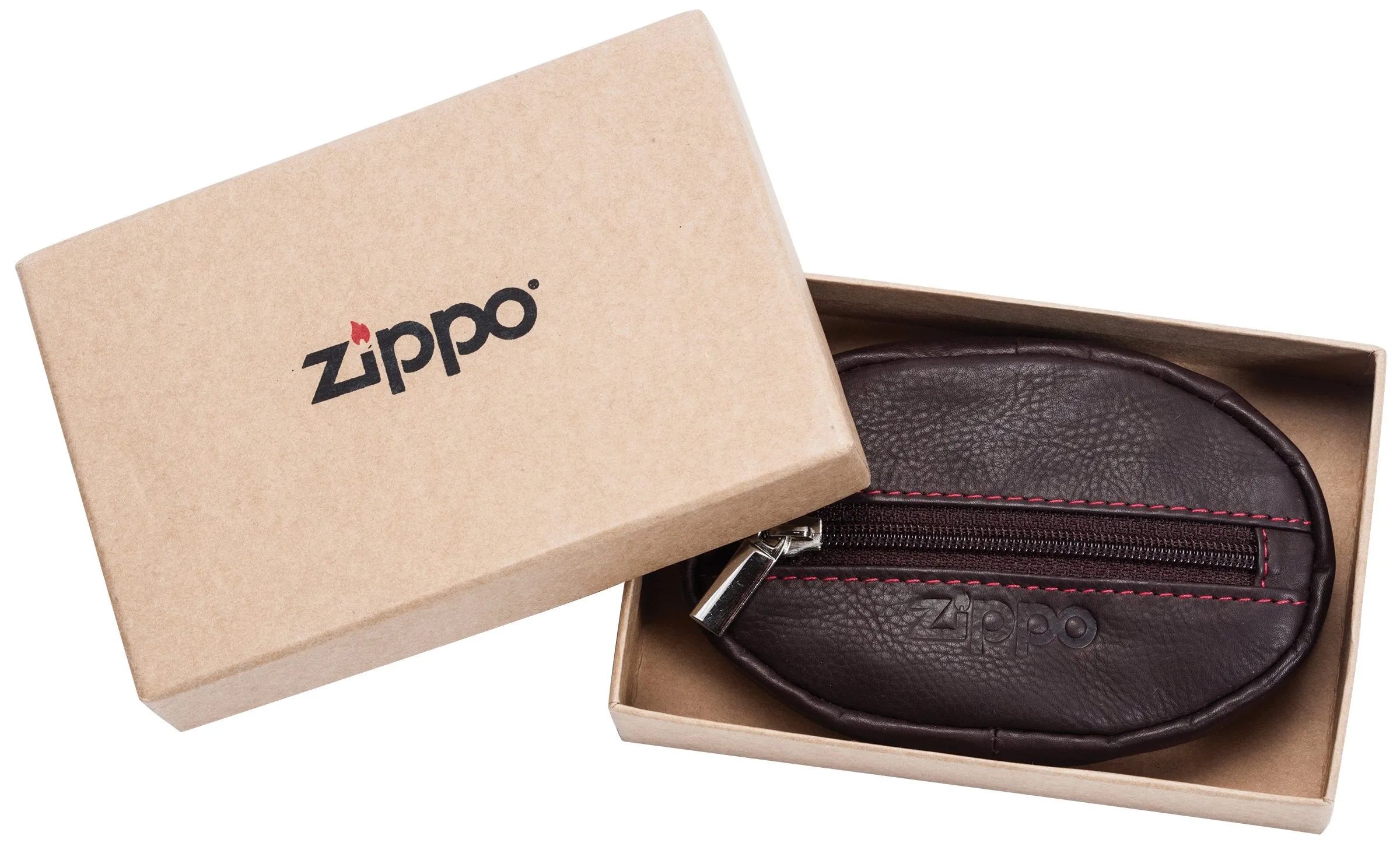 ZIPPO COIN PURSE MOCHA LEATHER