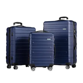 ZUNI 3PCS Luggage Suitcase Trolley Set Travel TSA Lock Storage Hard Case Navy